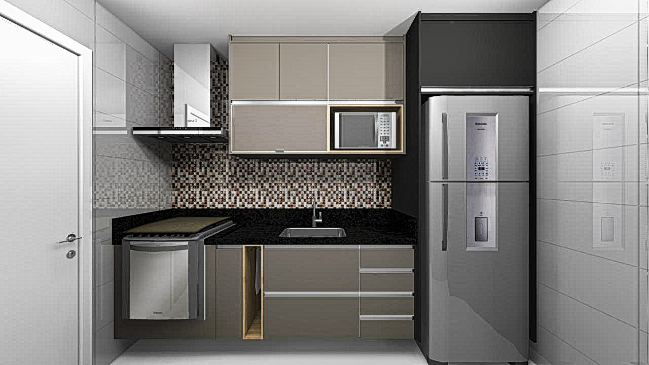 Desenho técnico de cozinha residencial - Vista 2 - Gomelar